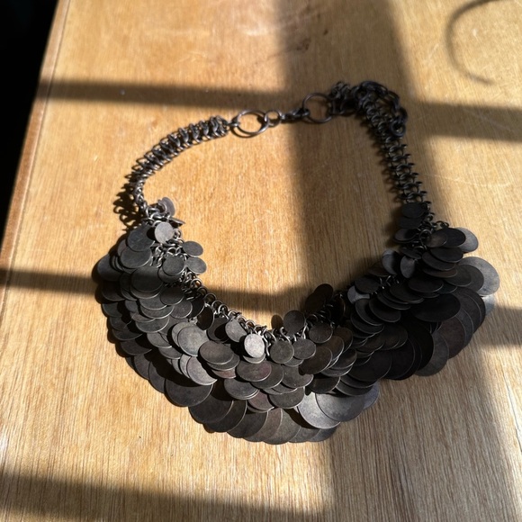 Anthropologie Gold Coin Statement Necklace - Picture 3 of 3